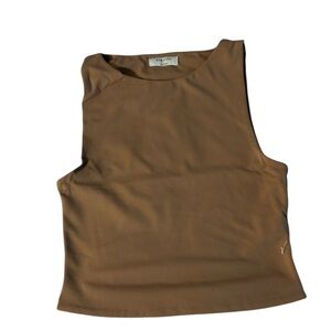 Babaton Contour Muscle Tan Semi Crop Muscle Tank Top